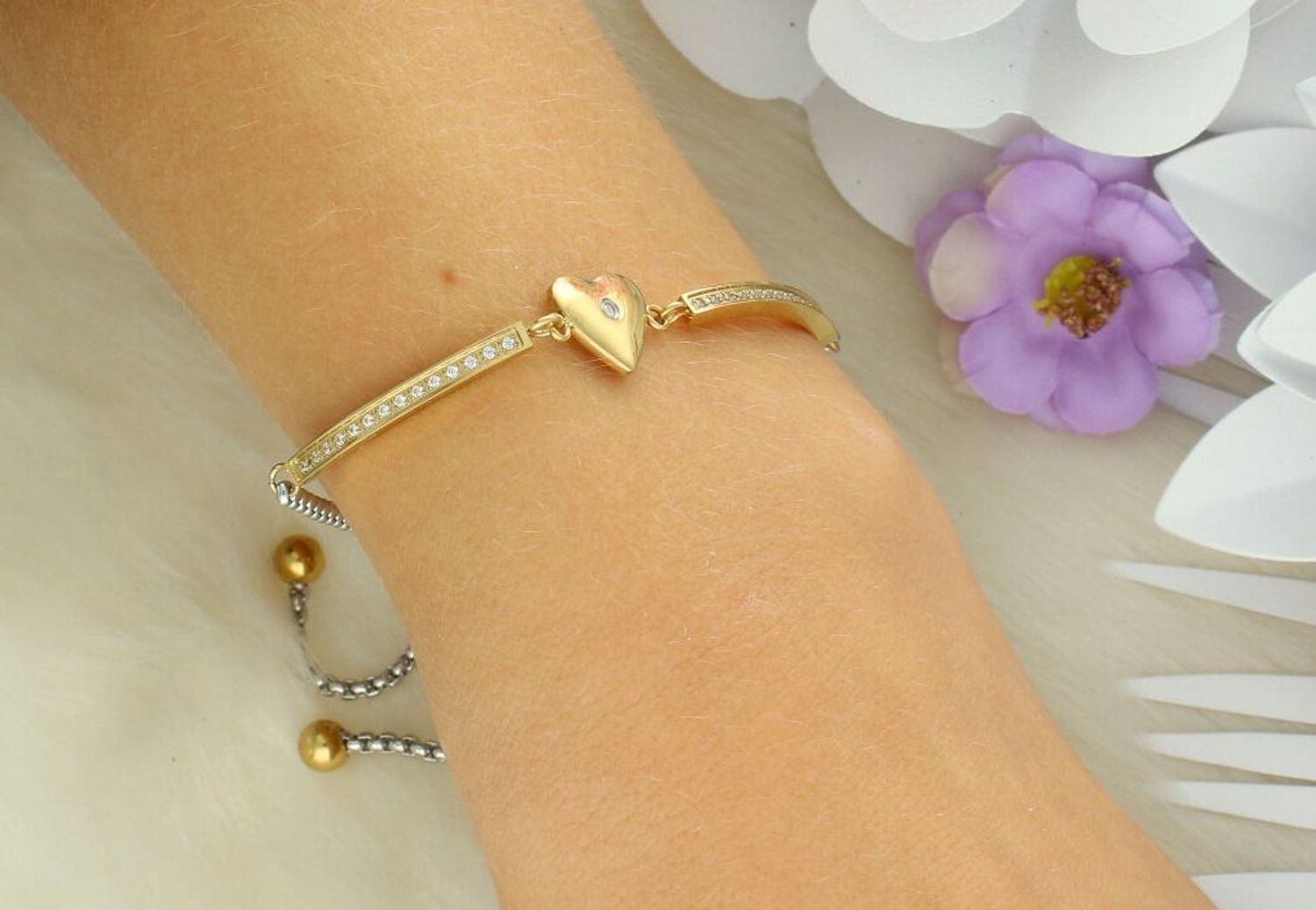 Bransoletka damska Nomination Italy Milleluci serce złota 028018022.jpg